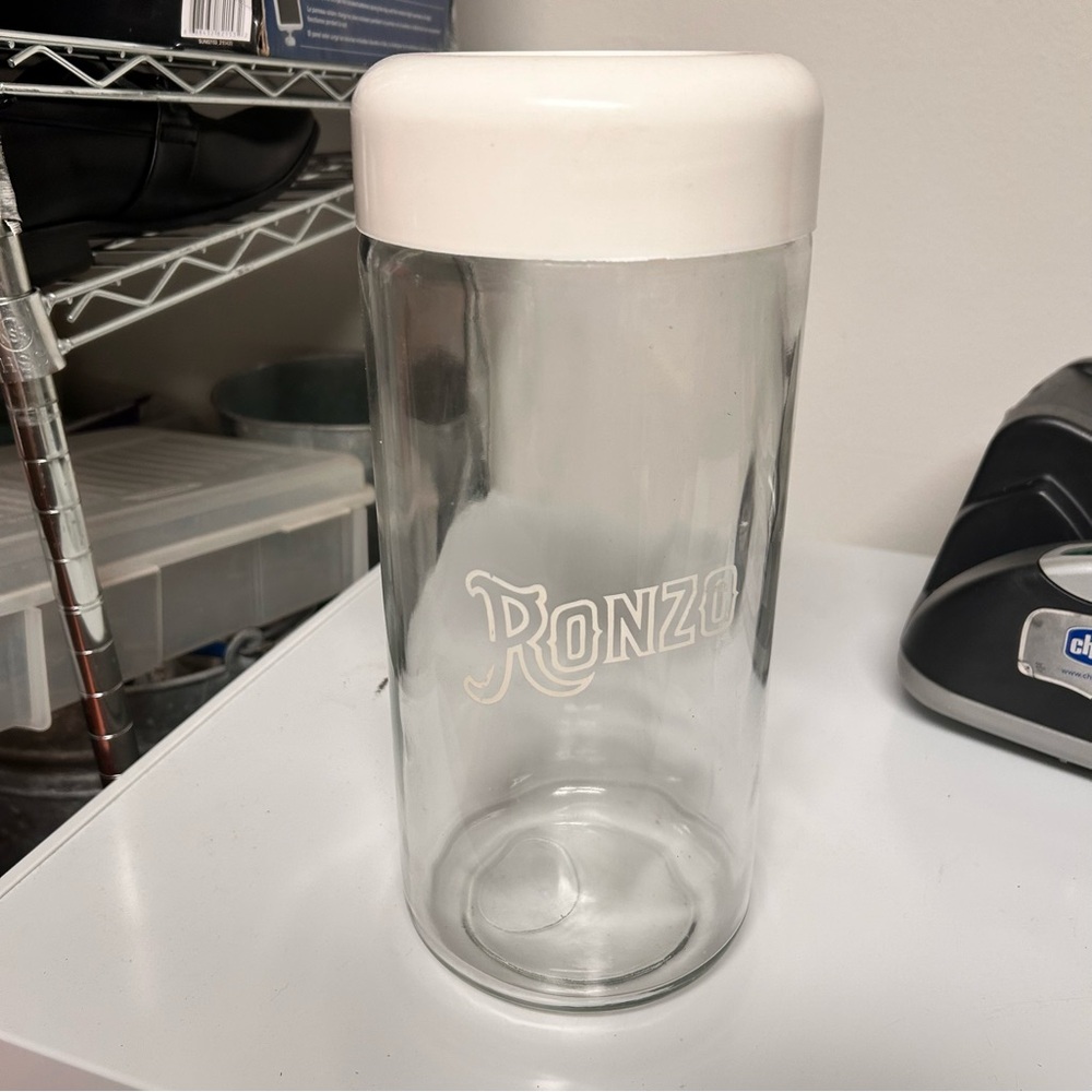 Three Vintage Ronzo Glass Canisters